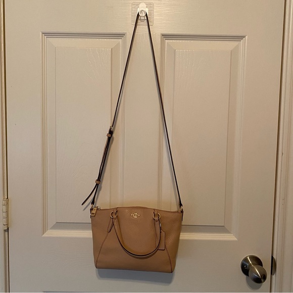 Coach Mini Kelsey Satchel Leather Crossbody Bag Pink Beige - Picture 15 of 16